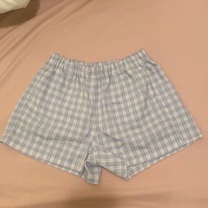 Brandy Melville/ John Galt Plaid white and blue shorts